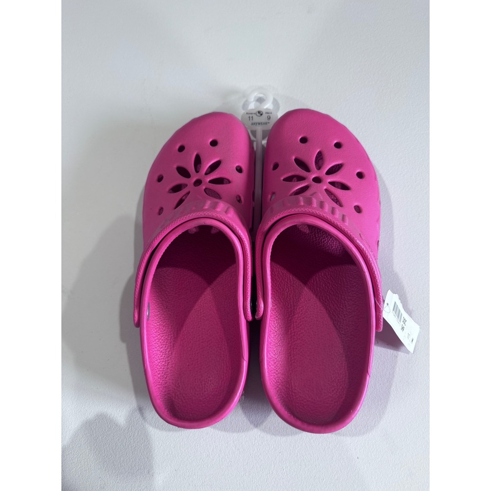 Anywear Zone Pink Clogs Slip On Shoes Women 11 Men 9 Floral Cutout Comfort